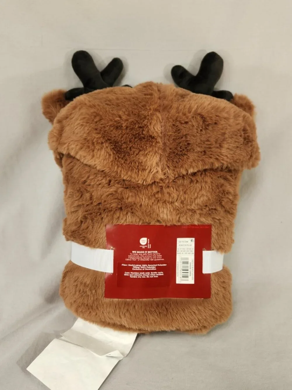 Wondershop Reindeer Hooded Blanket Christmas Holiday NWT 40 x 50